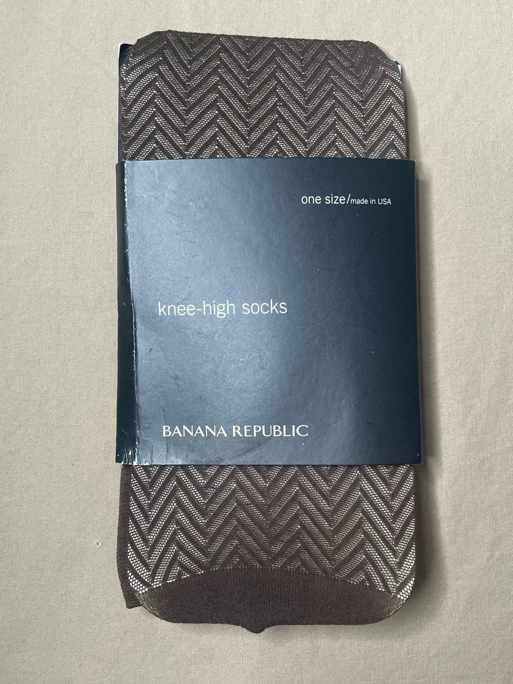 NEW Banana Republic Knee High Socks Dark Brown Dressy Sox Vintage New Old Stock